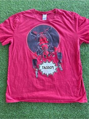 Marvel Deadpool Tacos Graphic T-Shirt Red XL